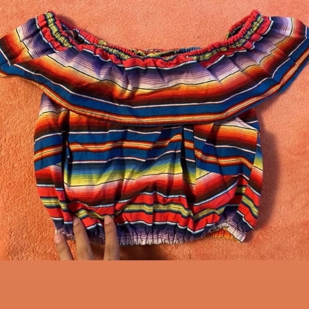 Serape off the shoulder crop
